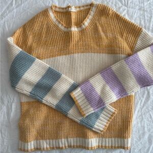 Colorful Striped Crew Neck Sweater